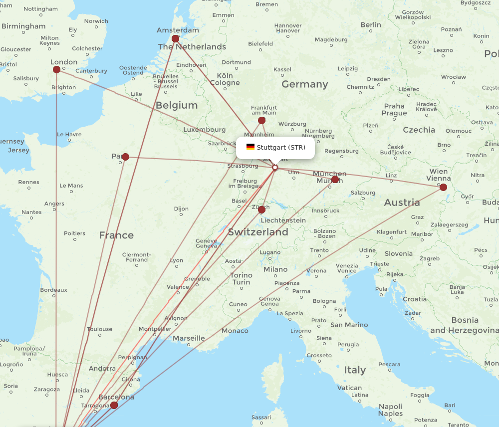 VLC to STR flights and routes map