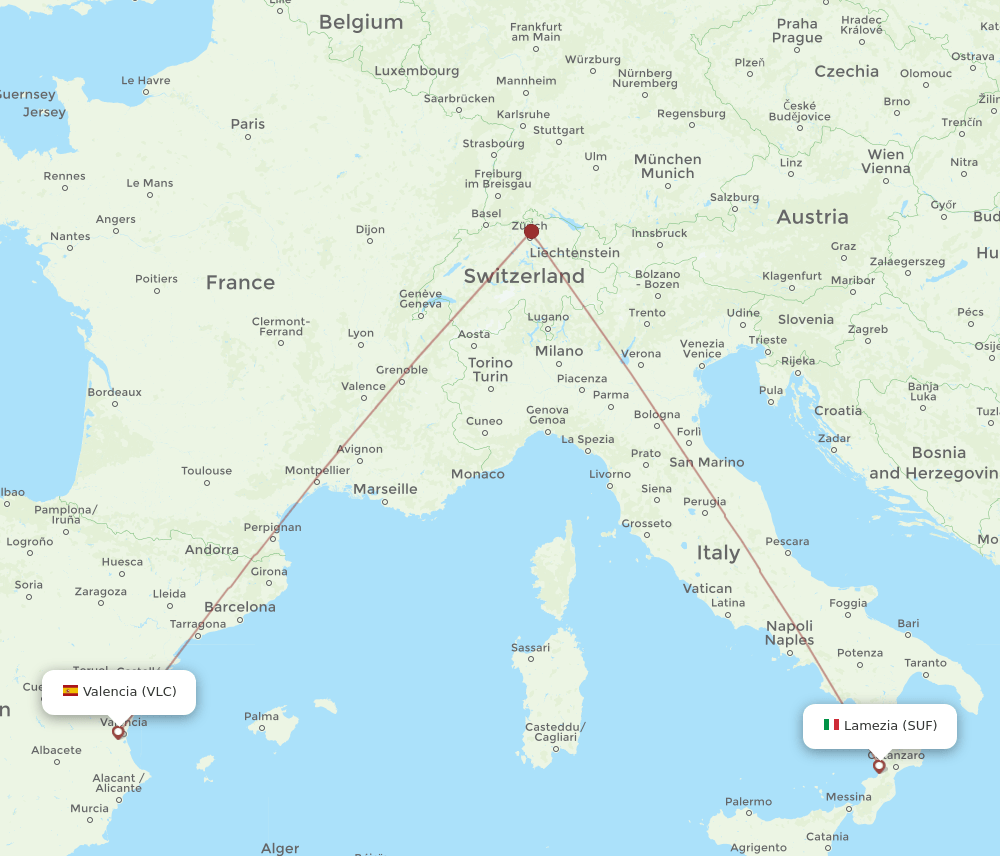 VLC-SUF flight routes