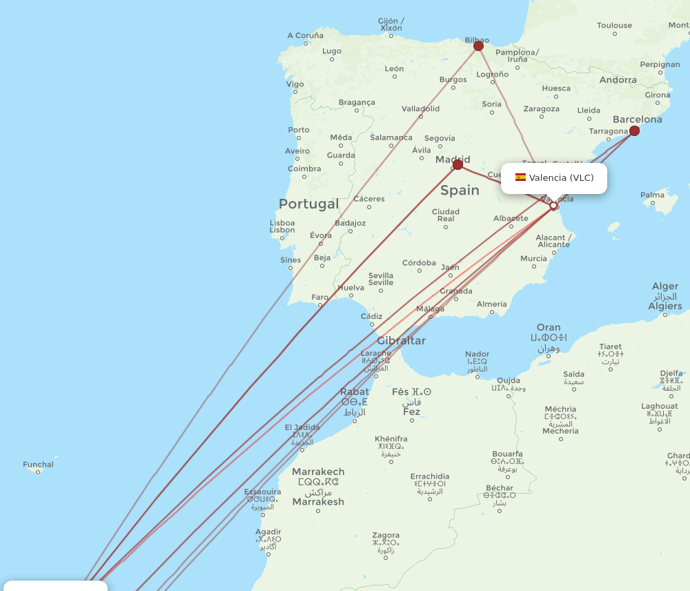 VLC-TFN flight routes