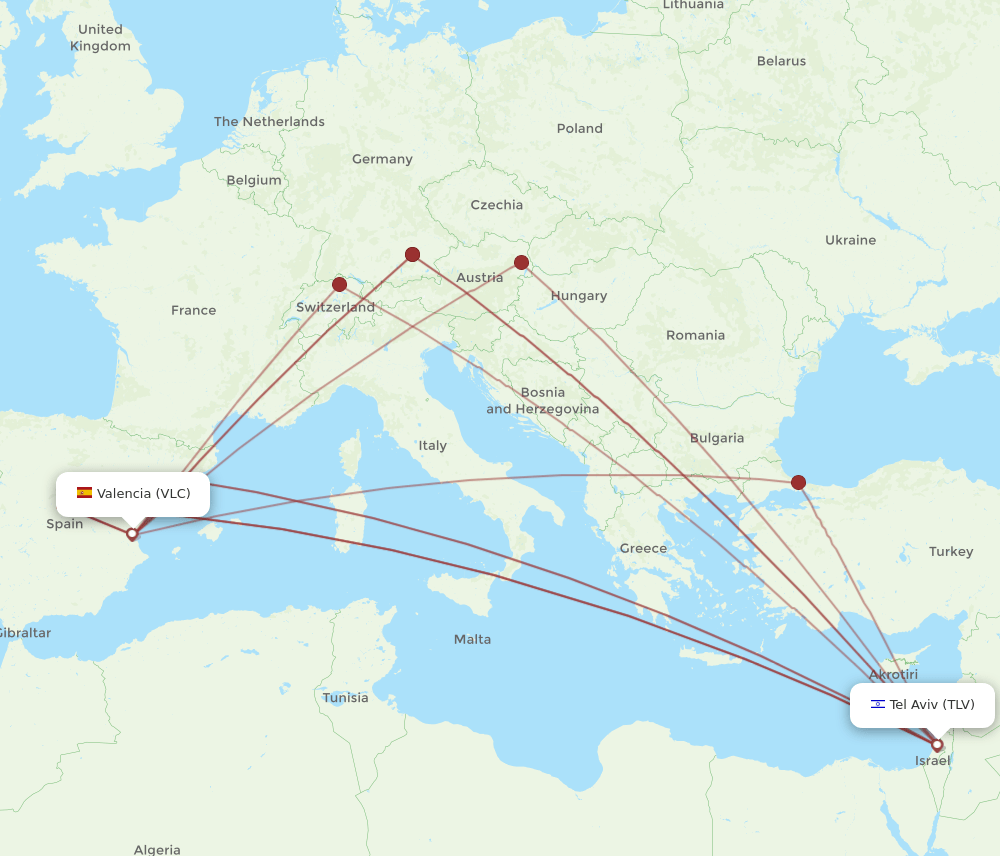 VLC-TLV flight routes