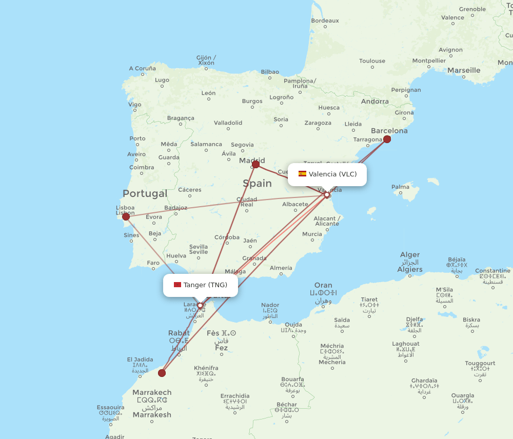 VLC-TNG flight routes