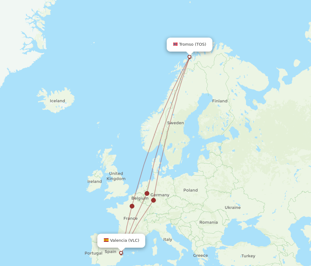 VLC-TOS flight routes