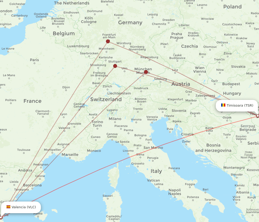 VLC-TSR flight routes