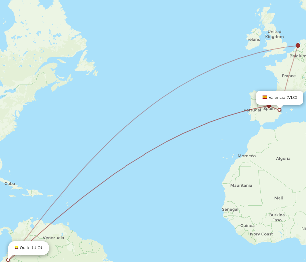 VLC-UIO flight routes
