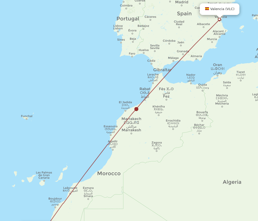 VLC-VIL flight routes