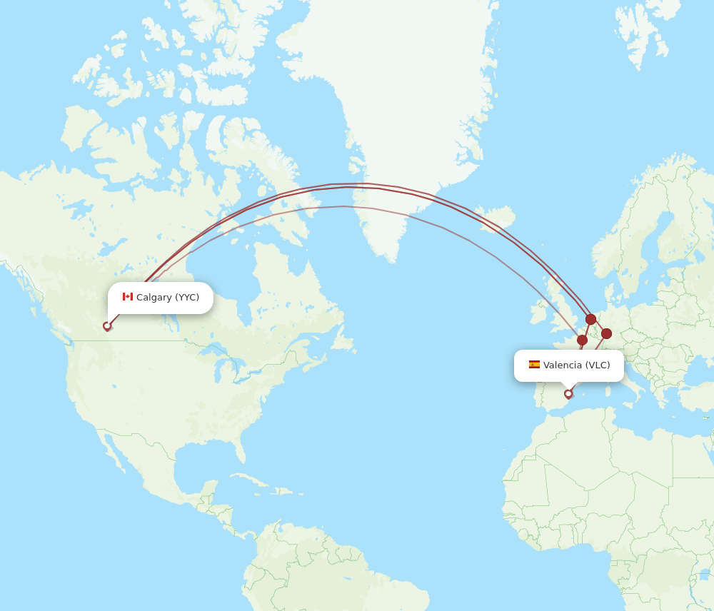 VLC-YYC flight routes