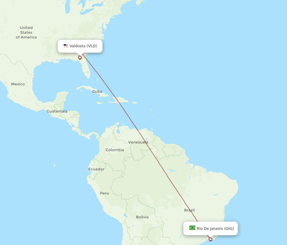 VLD-GIG flight routes