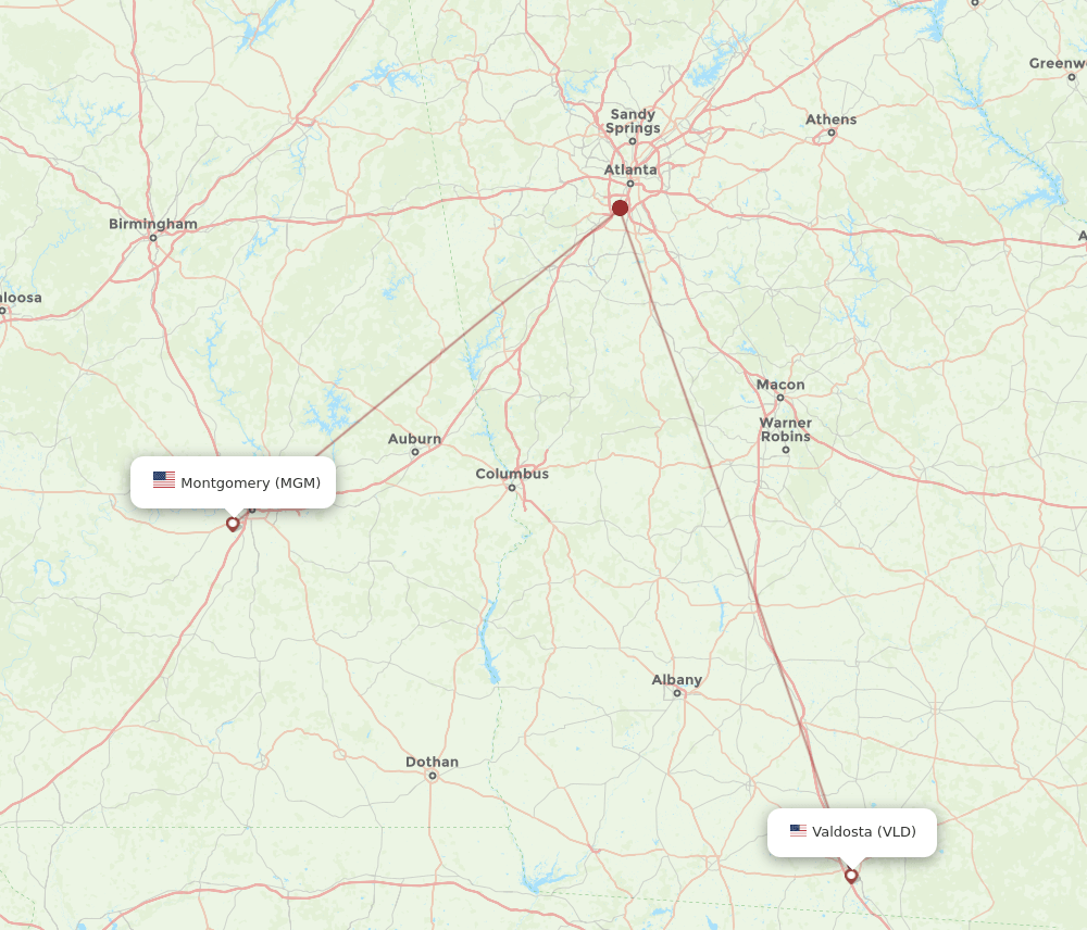 VLD-MGM flight routes