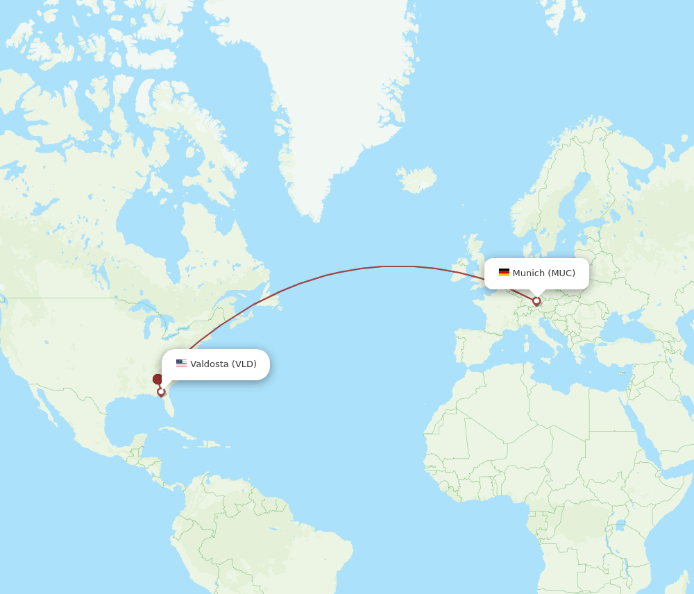VLD-MUC flight routes