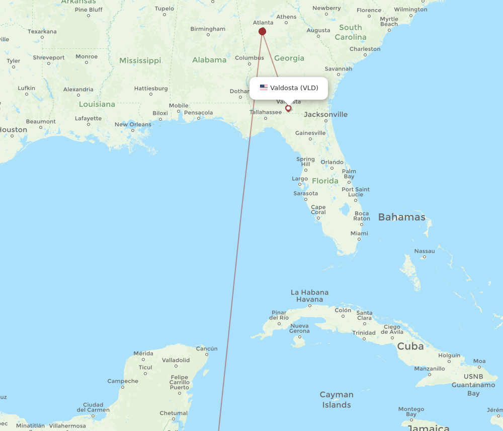 VLD-RTB flight routes