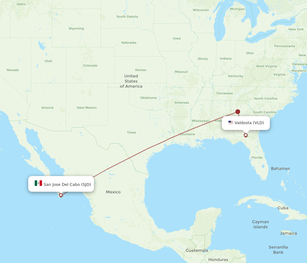 VLD-SJD flight routes