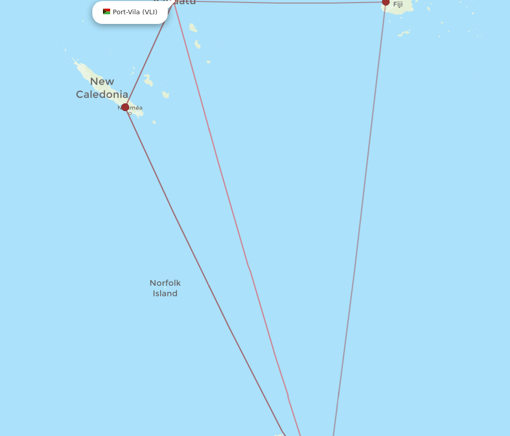 VLI-AKL flight routes