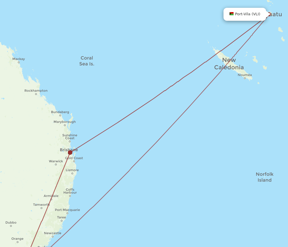 VLI-CBR flight routes