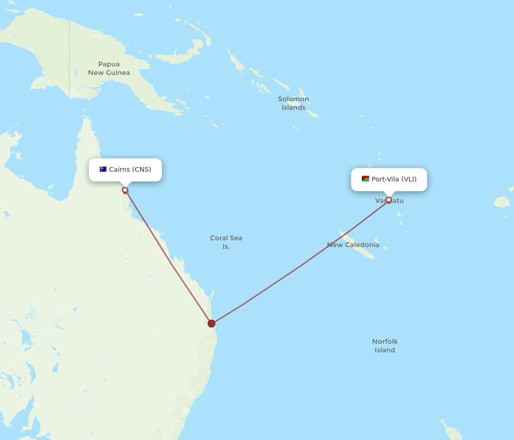 VLI-CNS flight routes