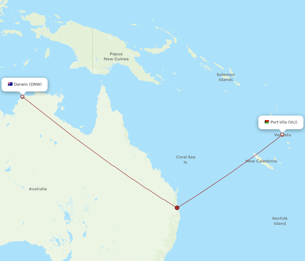 VLI-DRW flight routes