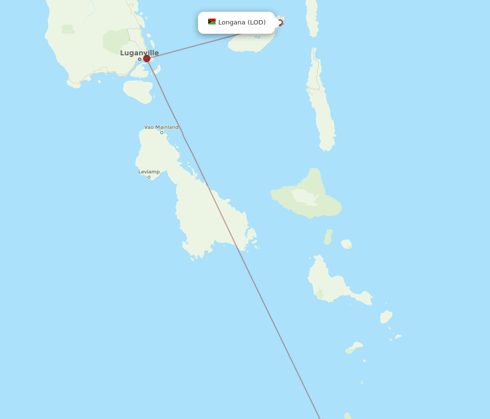 Longana - Port Vila route map and flight paths