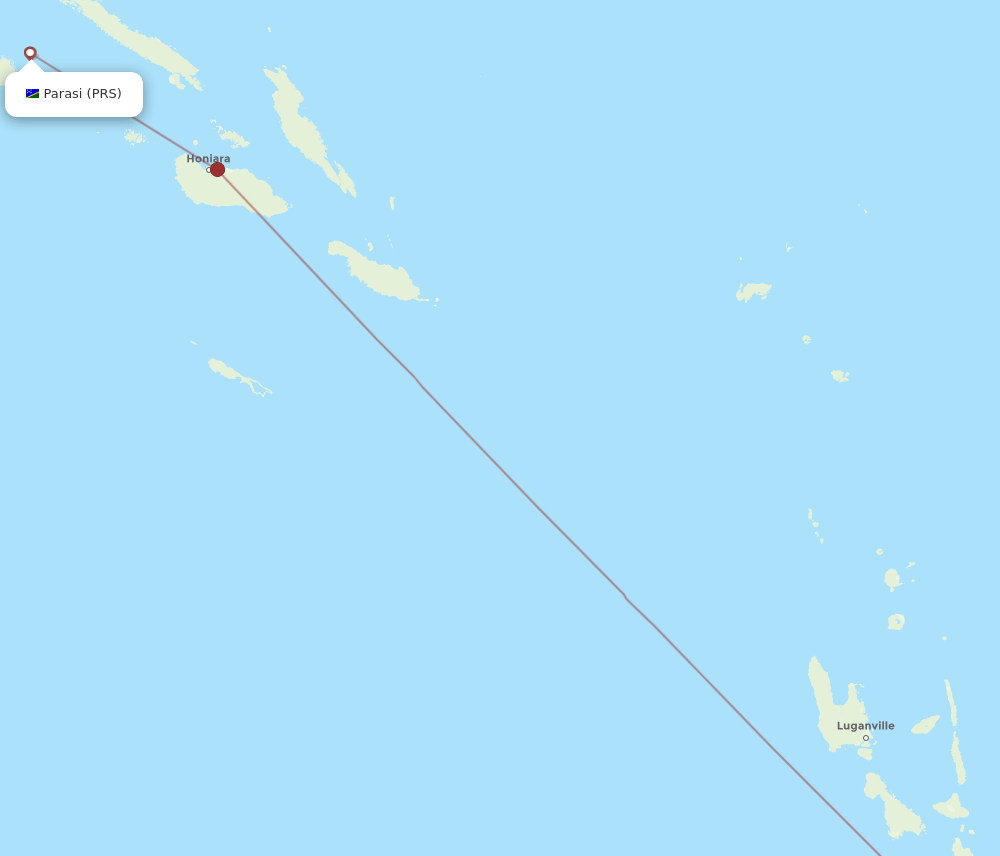 Parasi - Port Vila route map and flight paths
