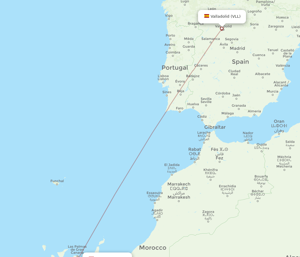 VLL-EUN flight routes