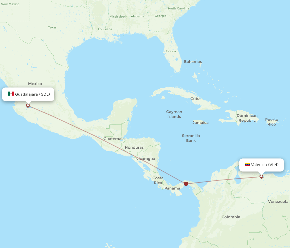 VLN-GDL flight routes