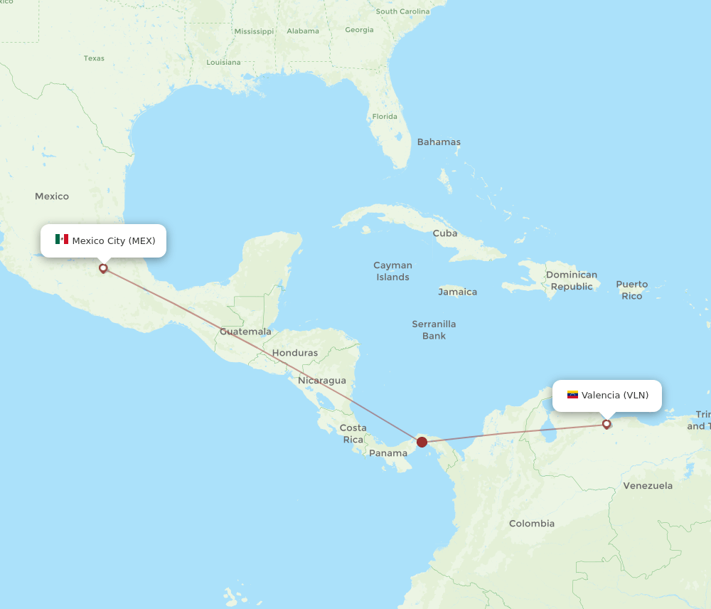 VLN-MEX flight routes