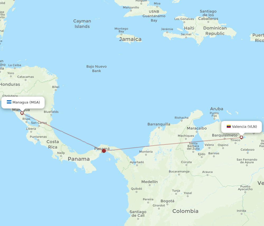 VLN-MGA flight routes