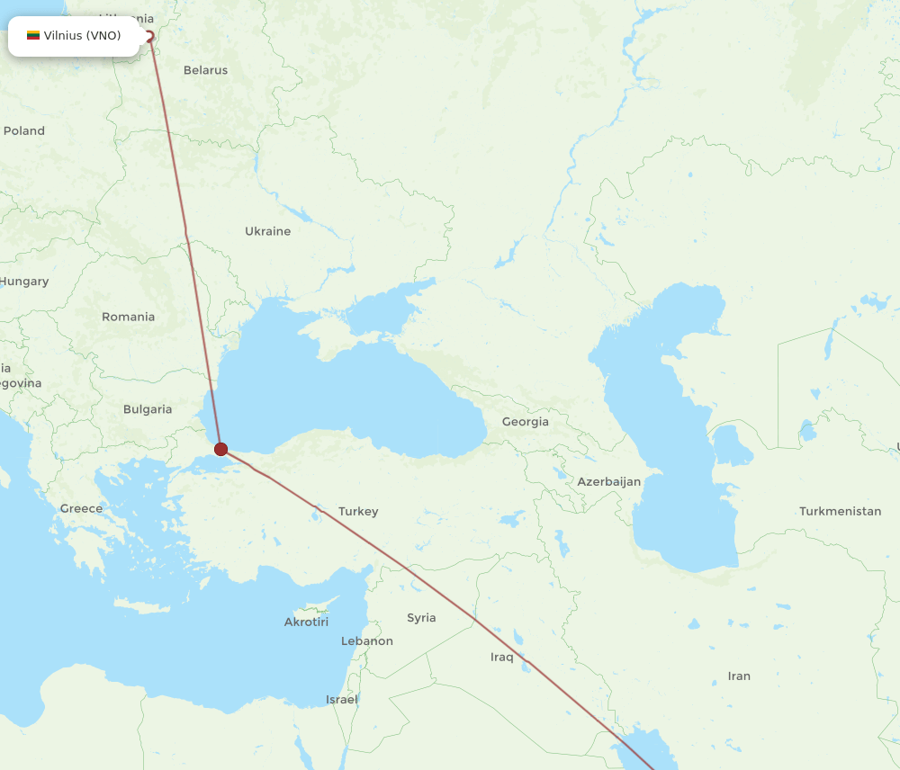 VNO-AUH flight routes
