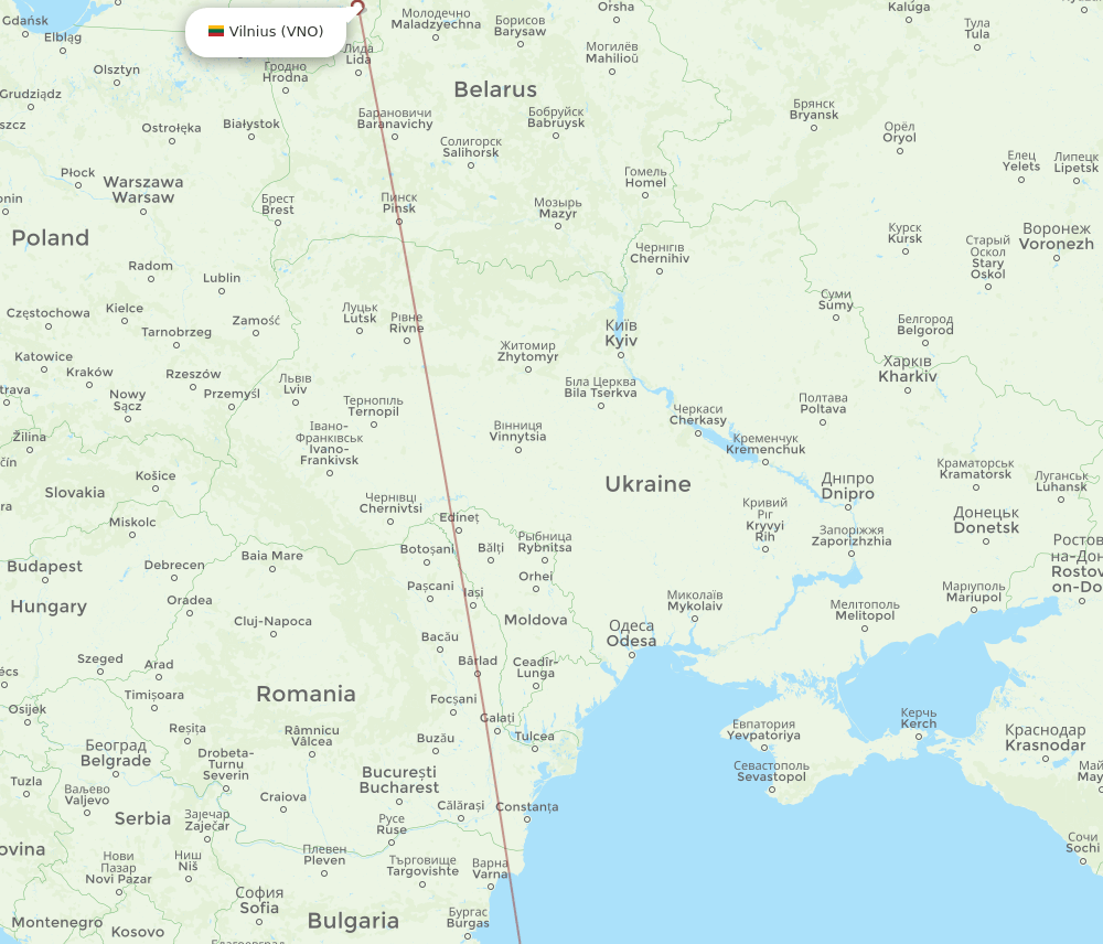 VNO-ESB flight routes