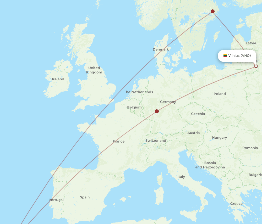 VNO-FNC flight routes