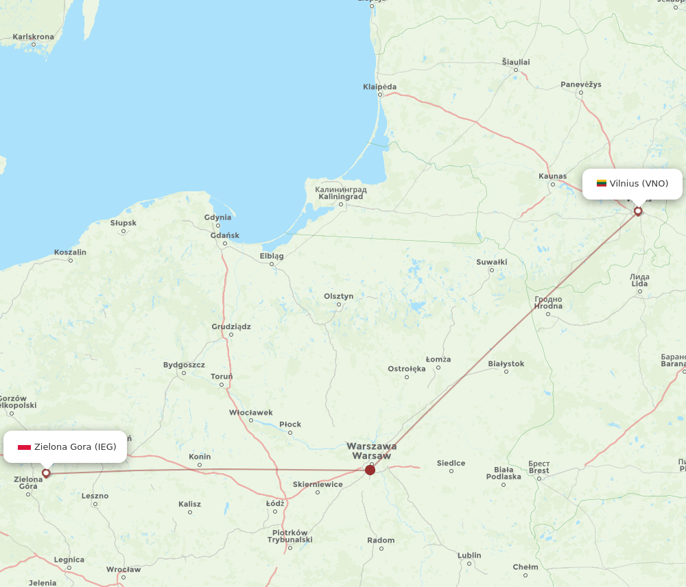 VNO-IEG flight routes