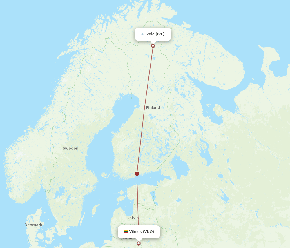 VNO-IVL flight routes