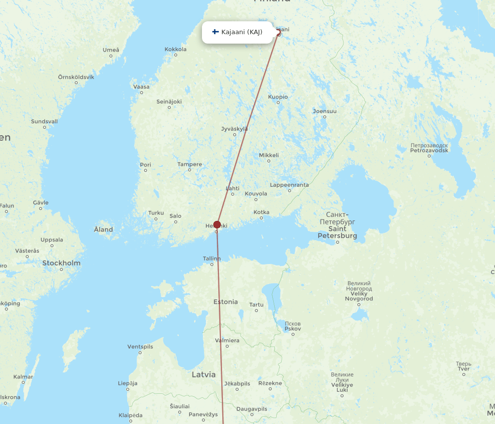 VNO-KAJ flight routes