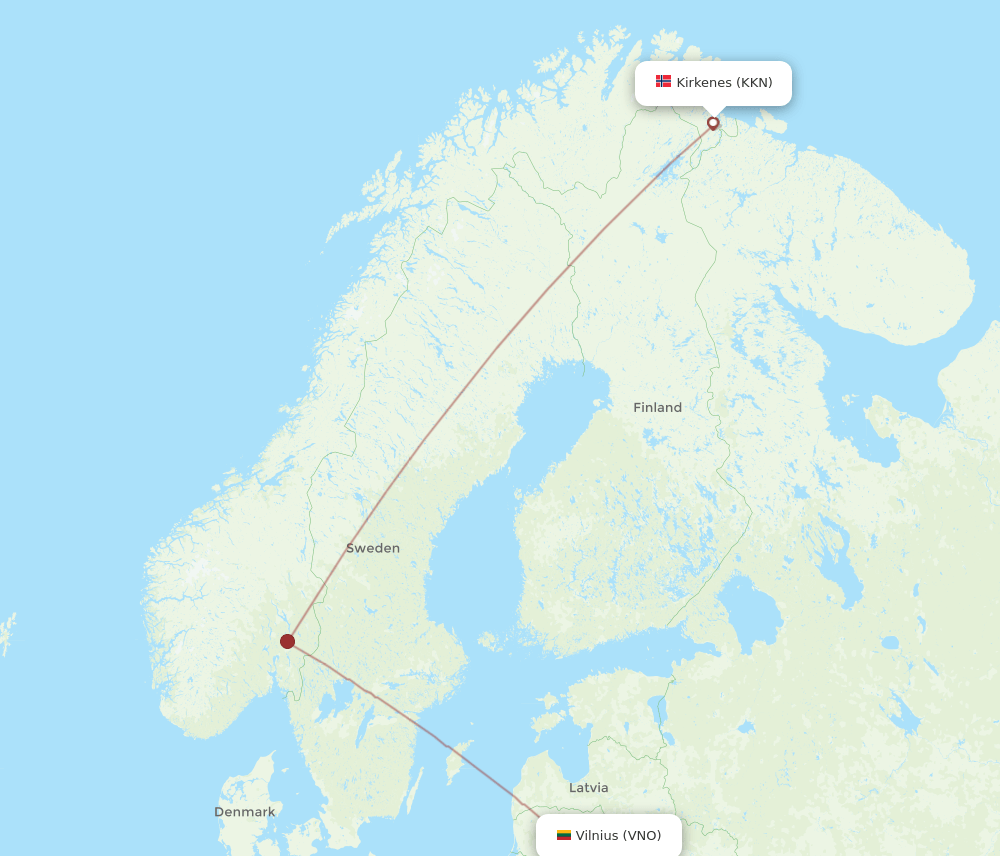 VNO-KKN flight routes