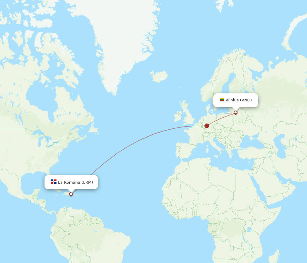 VNO-LRM flight routes
