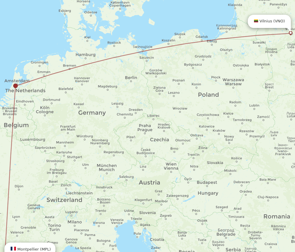 VNO-MPL flight routes