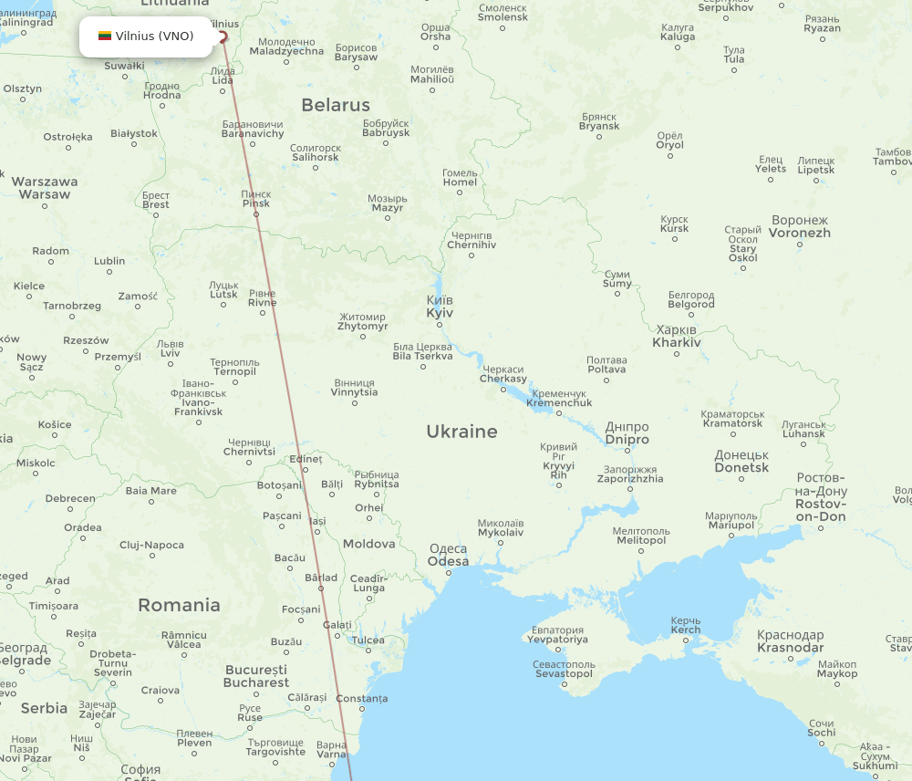 VNO-SZF flight routes