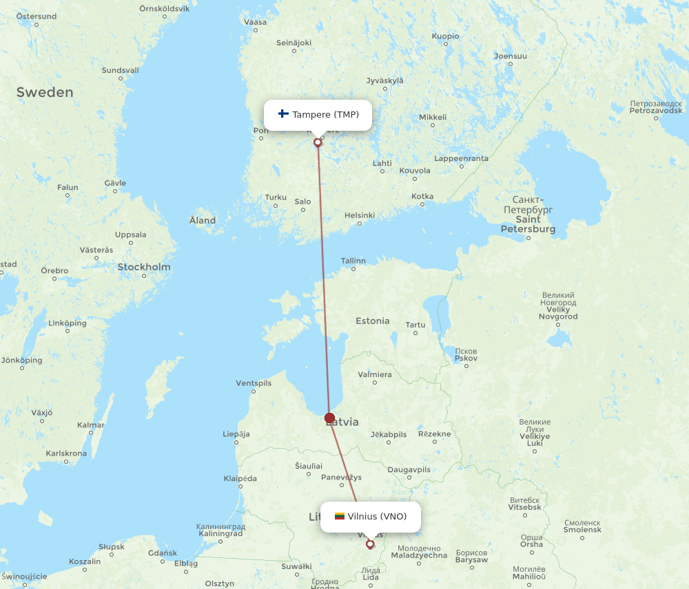 VNO-TMP flight routes