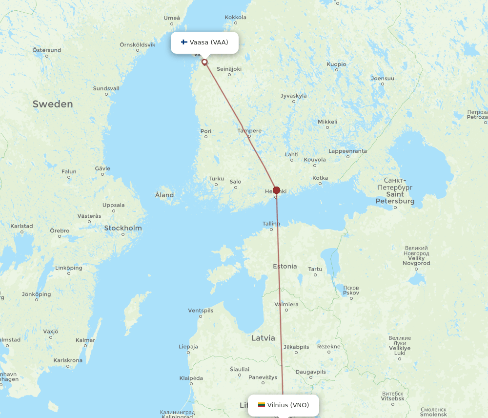 VNO-VAA flight routes