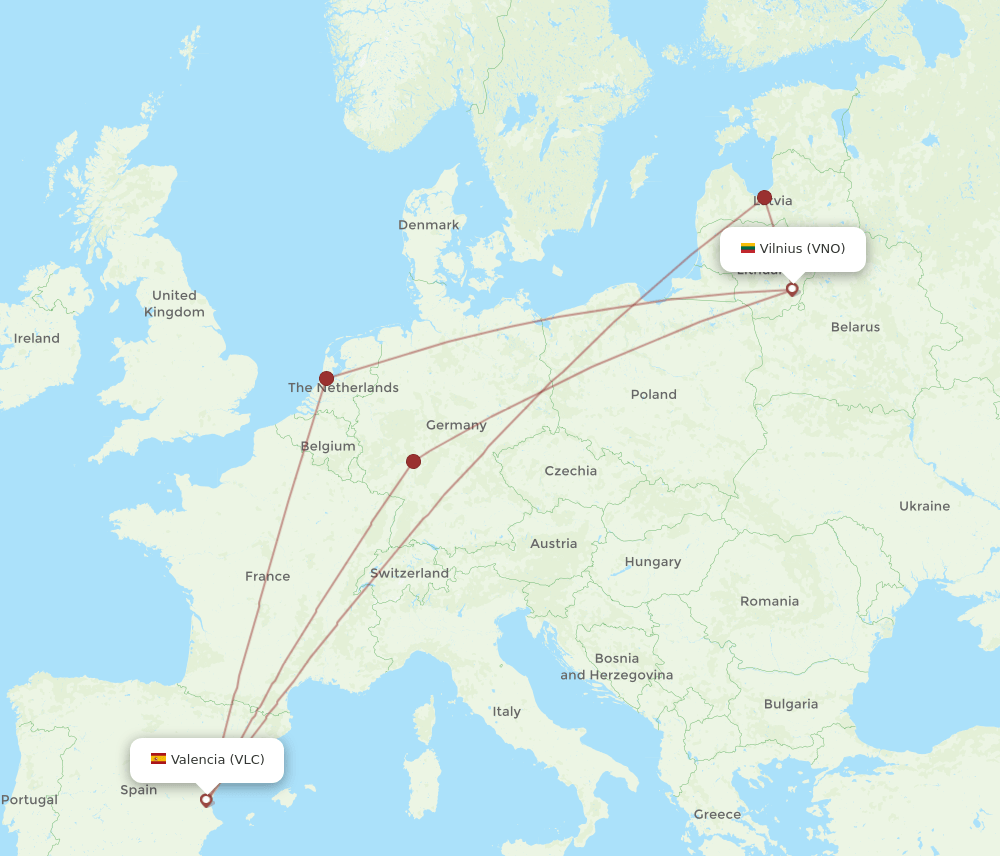 VNO-VLC flight routes