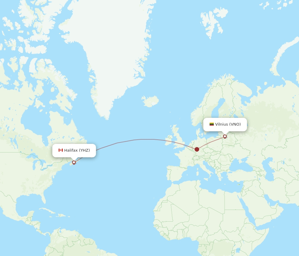 VNO-YHZ flight routes