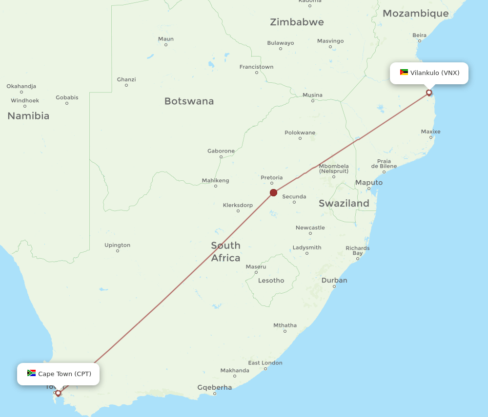 VNX-CPT flight routes