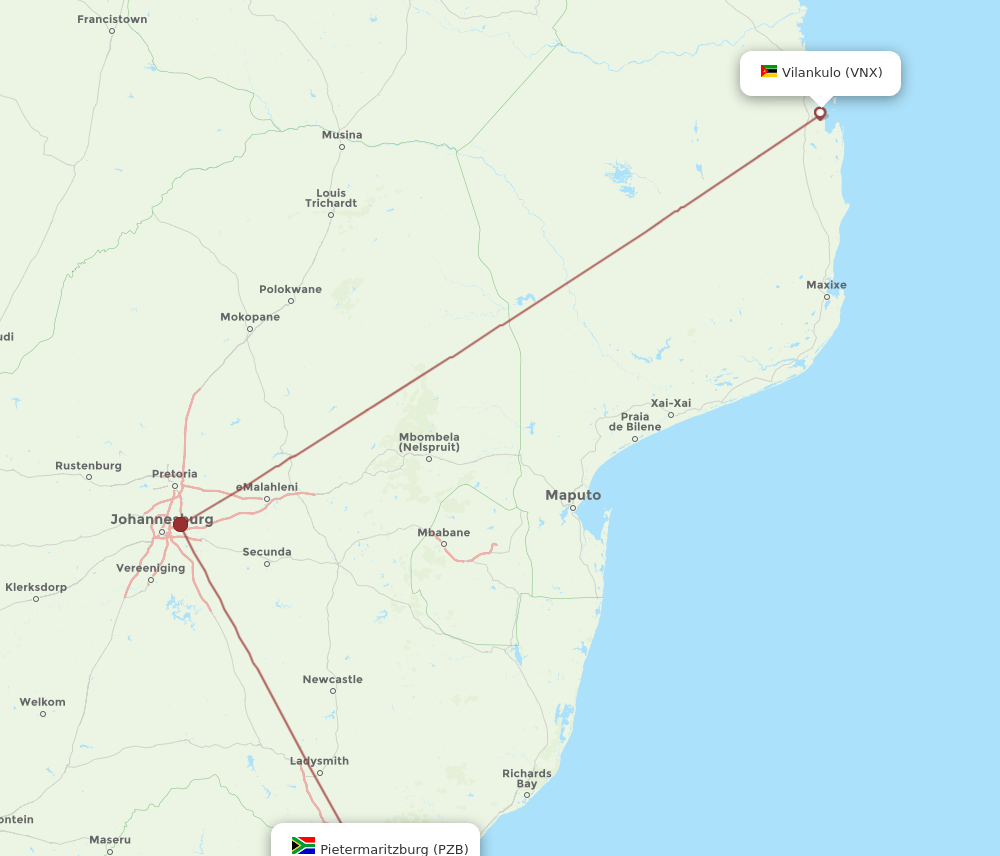 VNX-PZB flight routes