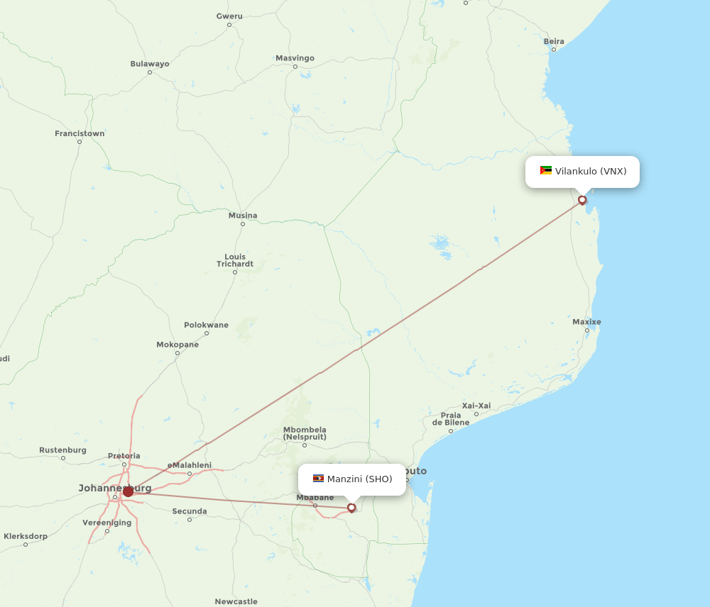 VNX-SHO flight routes