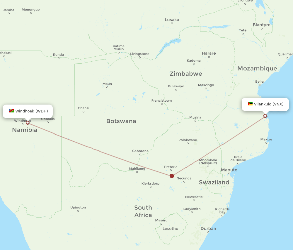 VNX-WDH flight routes