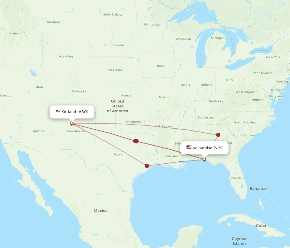 VPS-ABQ flight routes