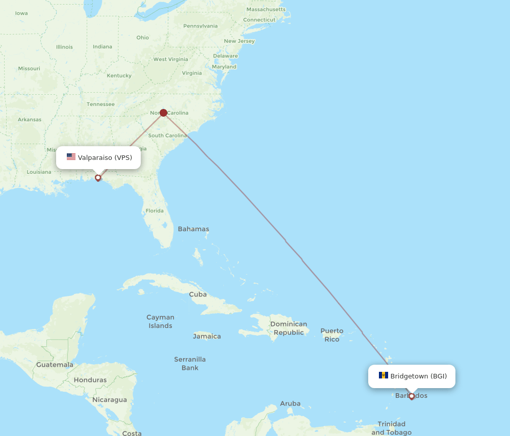 VPS-BGI flight routes