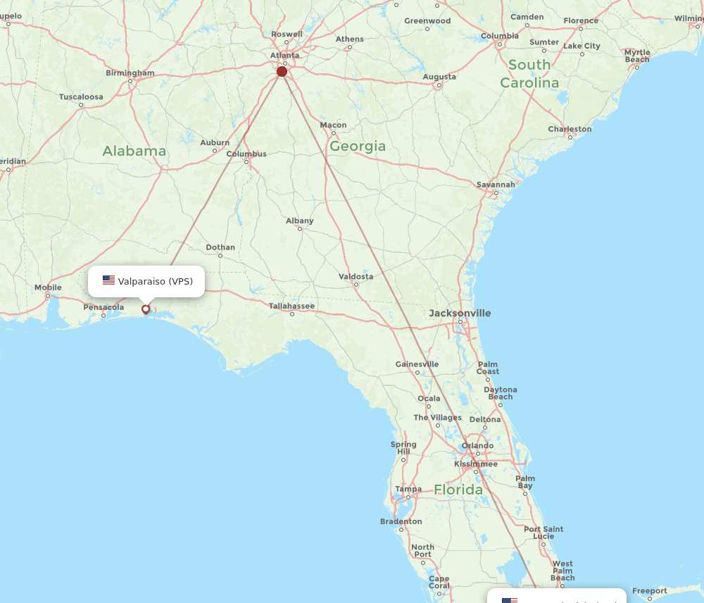 VPS-FLL flight routes