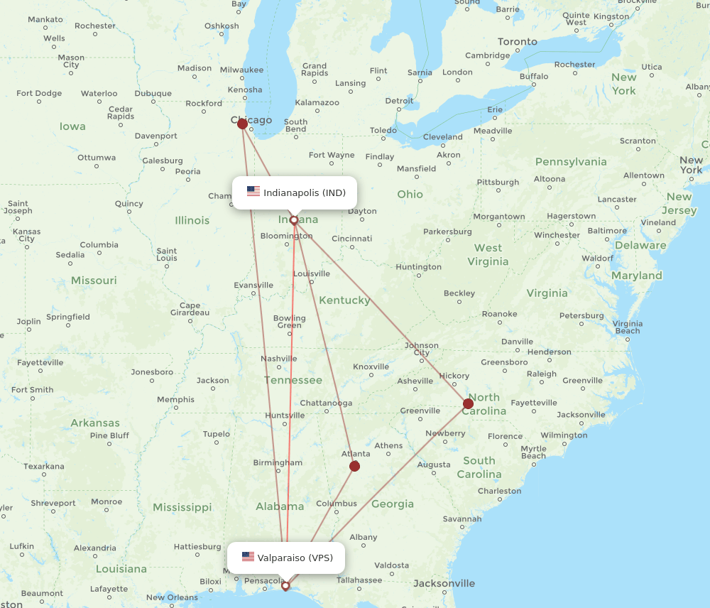 VPS-IND flight routes