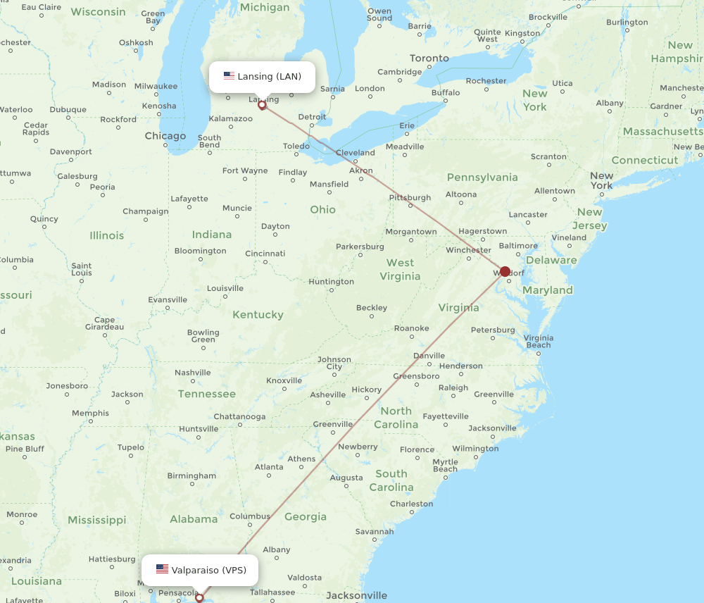VPS-LAN flight routes