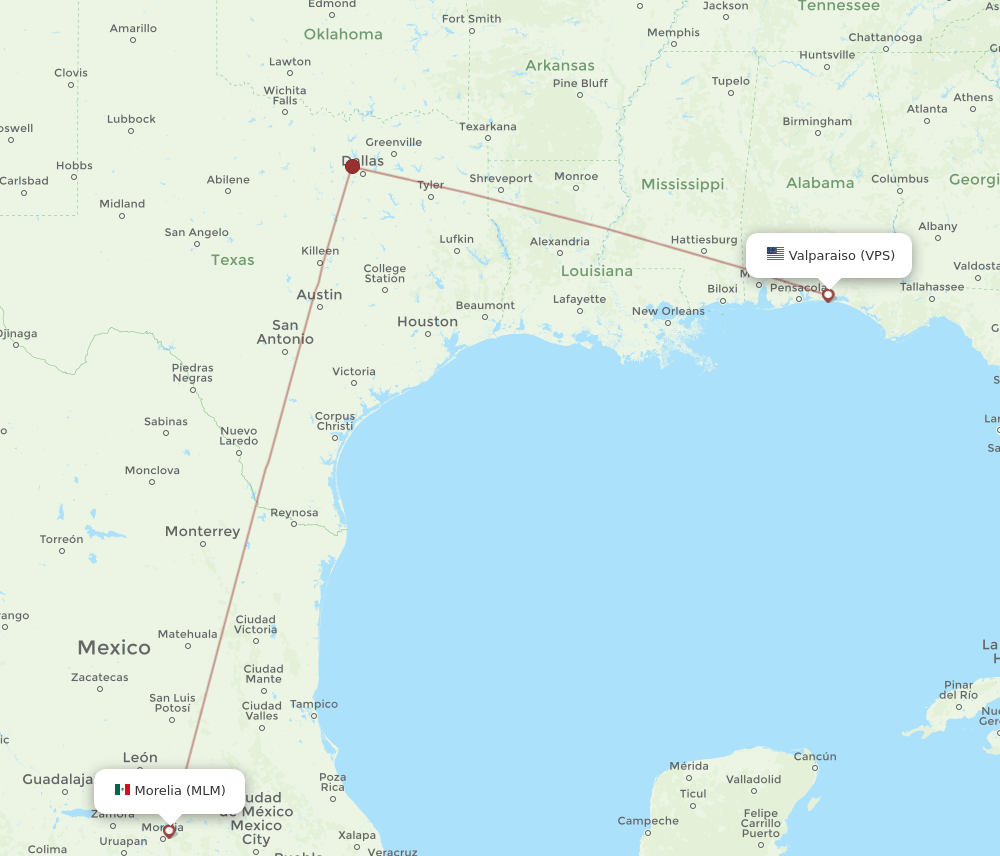 VPS-MLM flight routes