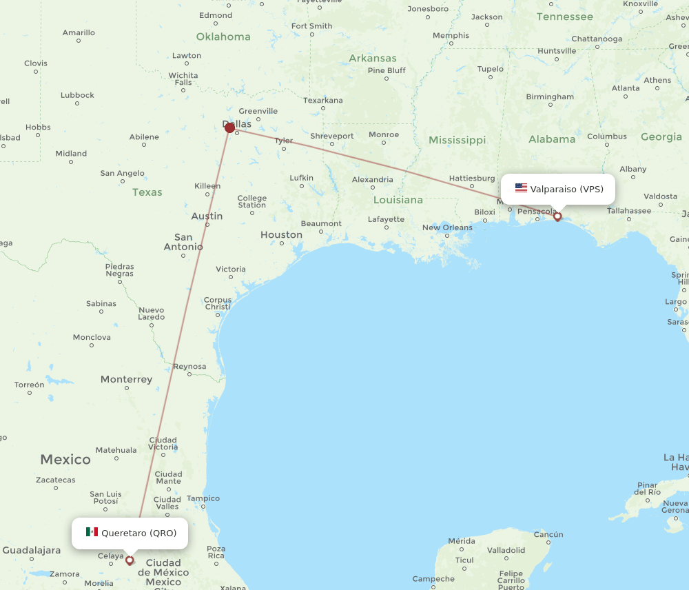 VPS-QRO flight routes